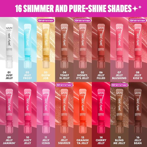 NYX PROFESSIONAL MAKEUP Jelly Job Lip Gloss - Full-Bodied, Smoothing Shine in Jellybean (Chocolate Brown)