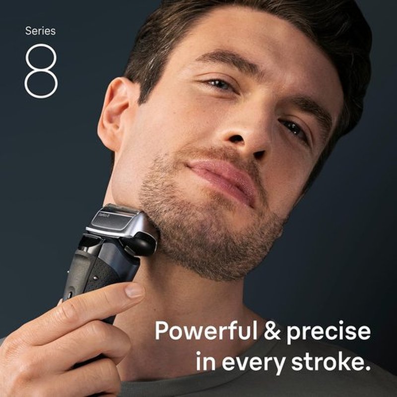 Braun Series 8 8560cc Electric Razor - 4+1 Shaving Elements & Precision Trimmer | Wet & Dry, 60 Min Runtime