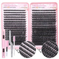Boahankuke 640PCS Lash Clusters Kit DIY Lash Extension Kit D Curl Volume Eyelash Extensions Individual Lashes Kit with Lash Bond and Seal, Tweezers (60D 8-16mm, 80D 10-18mm) by Boahankuke