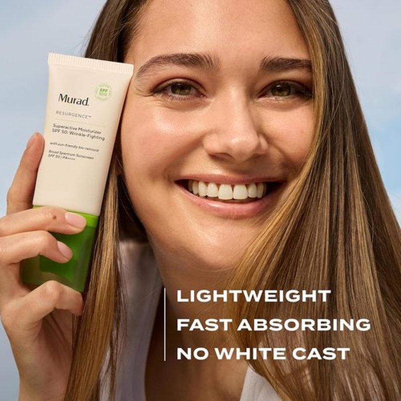 Murad Superactive Wrinkle-Fighting Moisturizer SPF 50 | Bio-Retinoid Ultra Sheer Sunscreen - 1.7 Fl Oz