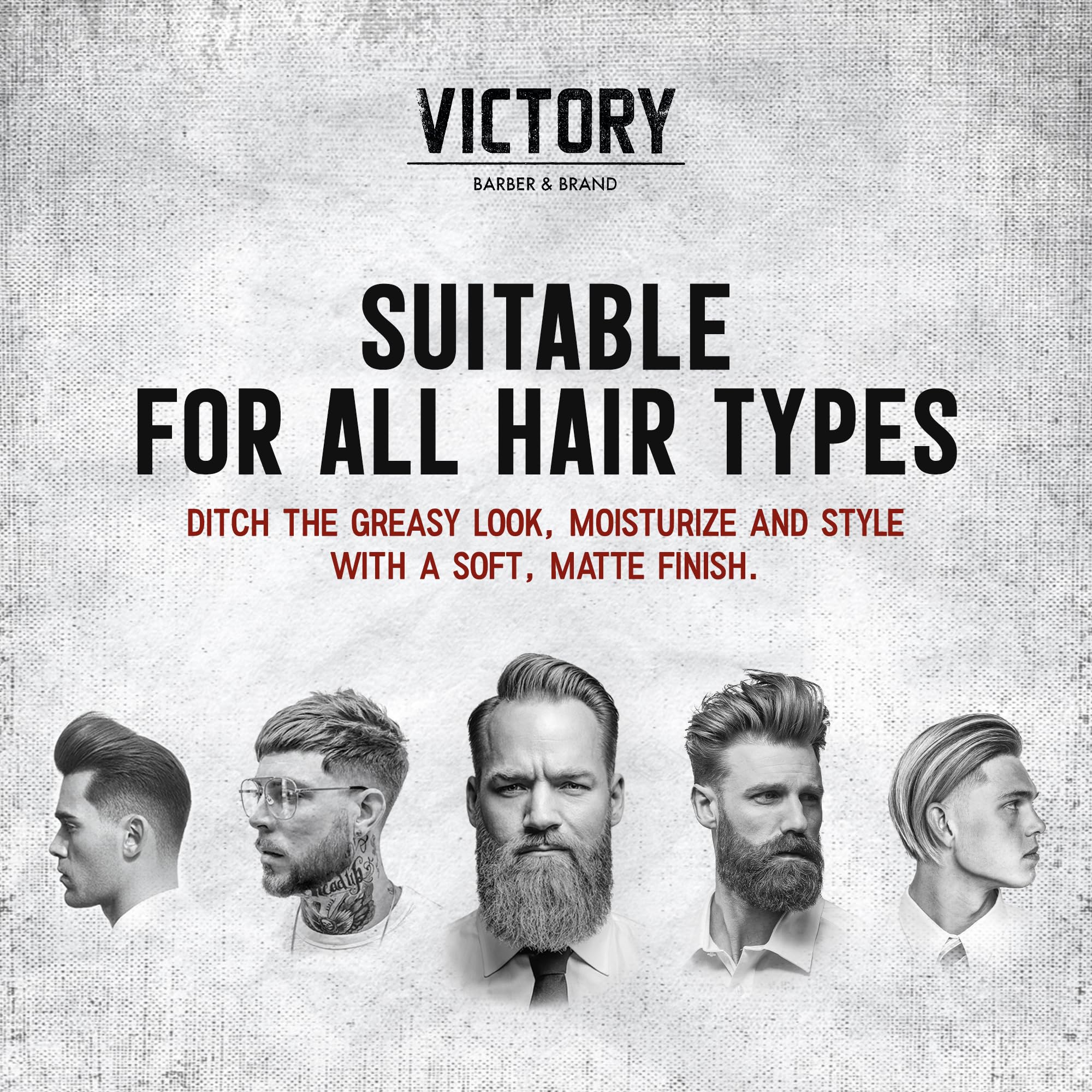 Dry Grooming Hair Cream for Men by Victory Barber & Brand | Men’s Hair Products Made in the USA | Anti Frizz Styling Cream | Wave Pomade for Styling Medium Length Hair with a Natural Finish