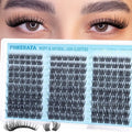 PHKERATA Wispy Lash Clusters Naural Eyelash Clusters Extensions C Curly Individual Lashes Clusters DIY Eyelash Extension with Wide Soft Thin Band,10-16MM,180Pcs