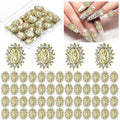 Lounsweer 50 Pcs Mini Virgin Mary Nail Charms for Women 3D San Judas Mary Gems Shiny Zircon Alloy Jesus Art Charms Metal Buddha Gold Nail Jewels Gems Religious Rhinestones Accessory
