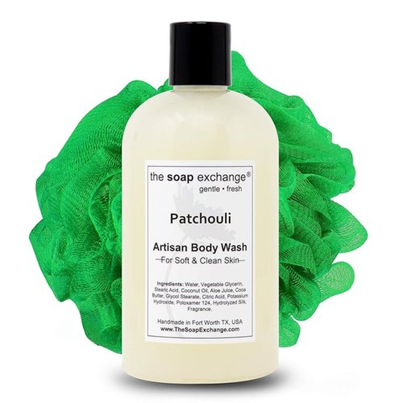 Soap Exchange Body Wash - Handcrafted Patchouli Scent - 12 fl oz Natural Artisan Soap for All Skin Types