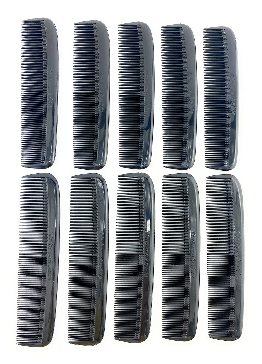 G.B.S 5.07-in Styling Essentials Fine Comb, Black, Set of 10