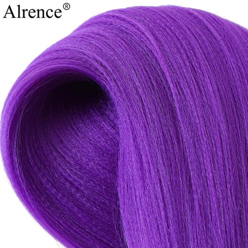 Alrence Purple Braiding Hair Pre Stretched Long Braid 30 Inch 2 Packs Professional Braiding Hair Extensions Synthetic Crochet Twist Braids (30 Inch, Purple)