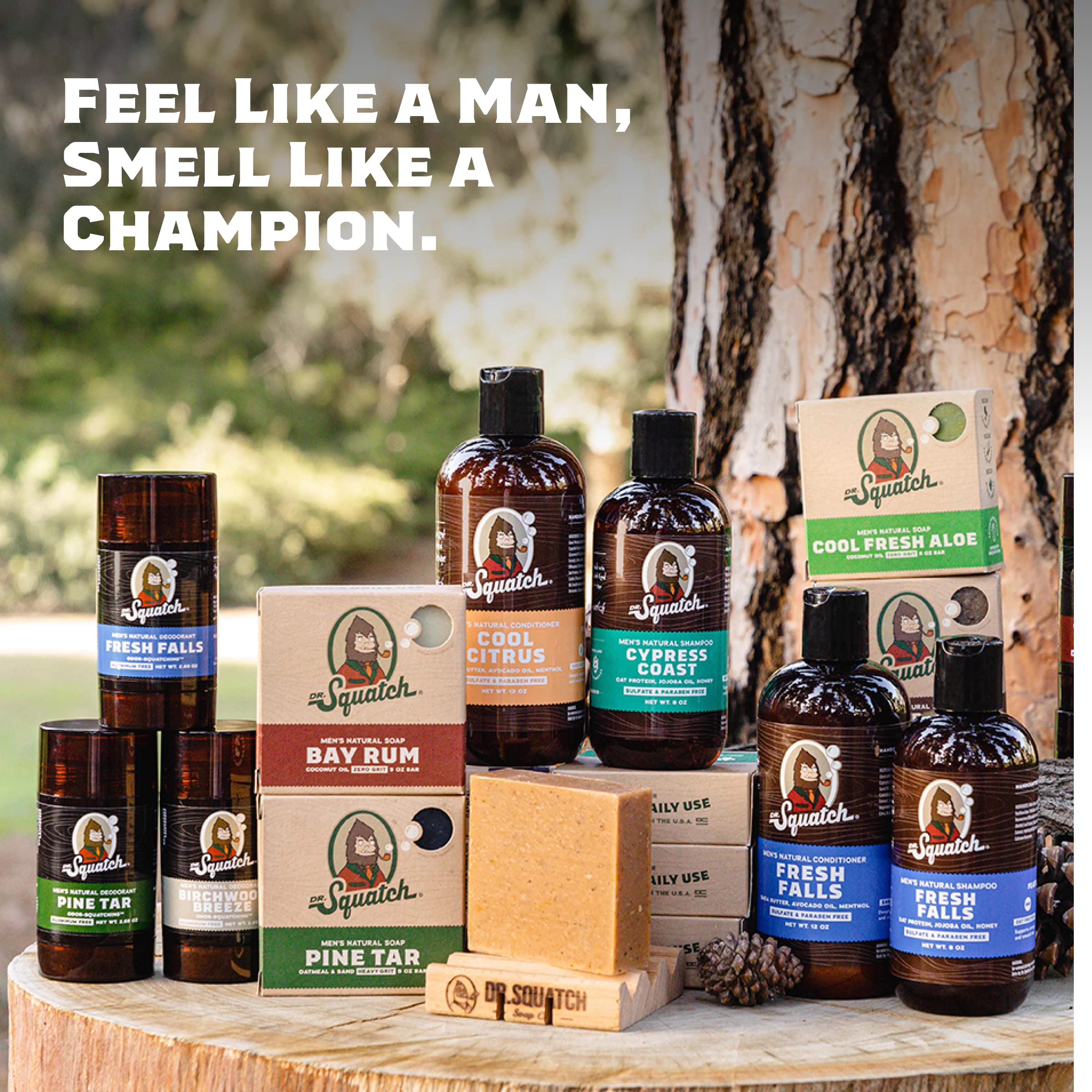 Dr. Squatch Natural Men’s Bar Soap - Cold Process Body Soap Bar with Natural Oils - Gifts for Men - Cool Fresh Aloe, Gold Moss, Pine Tar, Cedar Citrus & Alpine Sage (5 oz, 5-Pack)