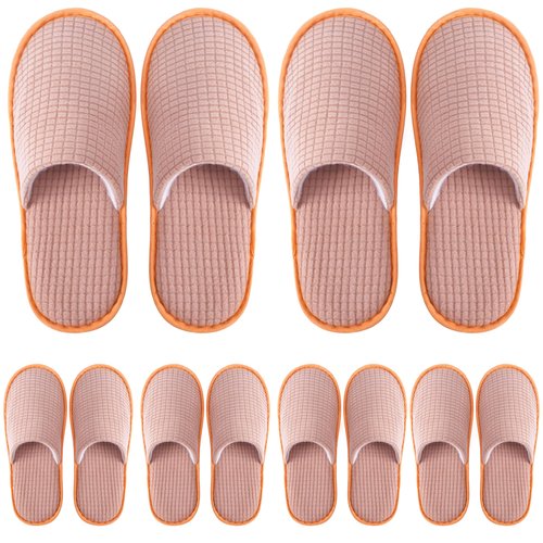 jeuhut Disposable Spa Slippers for Guest, 6 Pairs Non Slip Washable Reusable Unisex for Women Men, Indoor House Hotel Bathroom Bedroom Wedding Travel