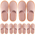 jeuhut Disposable Spa Slippers for Guest, 6 Pairs Non Slip Washable Reusable Unisex for Women Men, Indoor House Hotel Bathroom Bedroom Wedding Travel