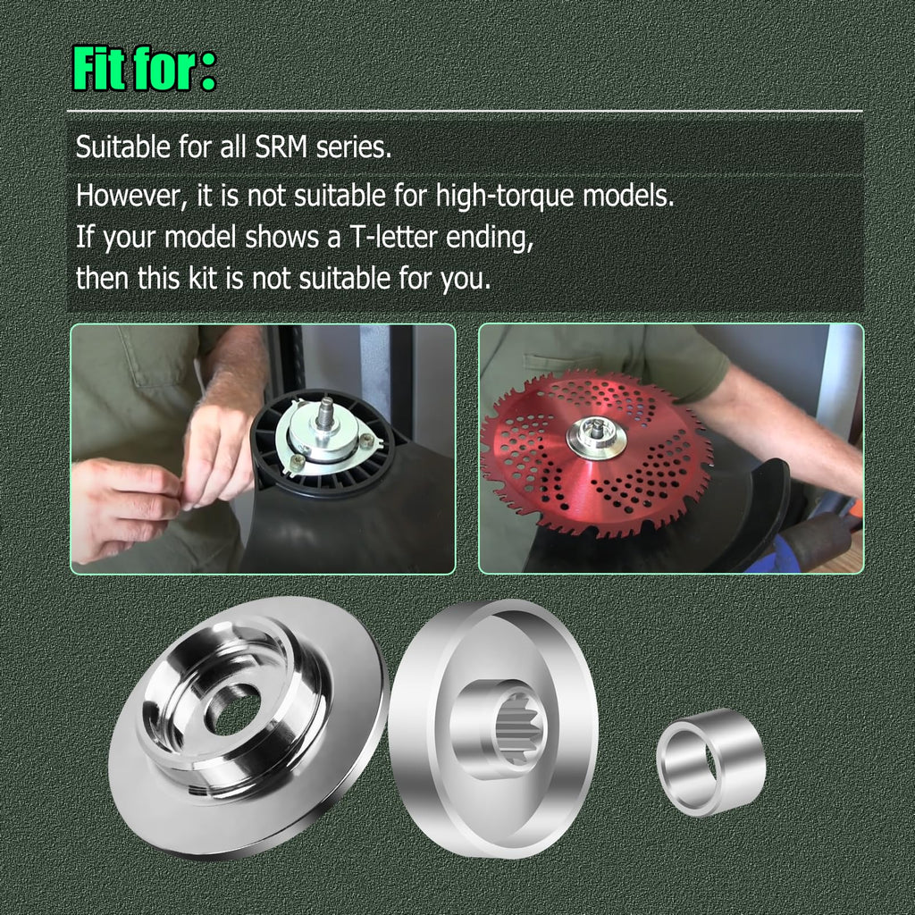AQBB Blade Kit Hardware Compatible with Echo SRM Trimmer Blade Hardware/Upper Lower Adapter Plate Kit Fits SRM-225，Fit All SRM Family. Except The High Torque Version，C535000160 ，90051100010