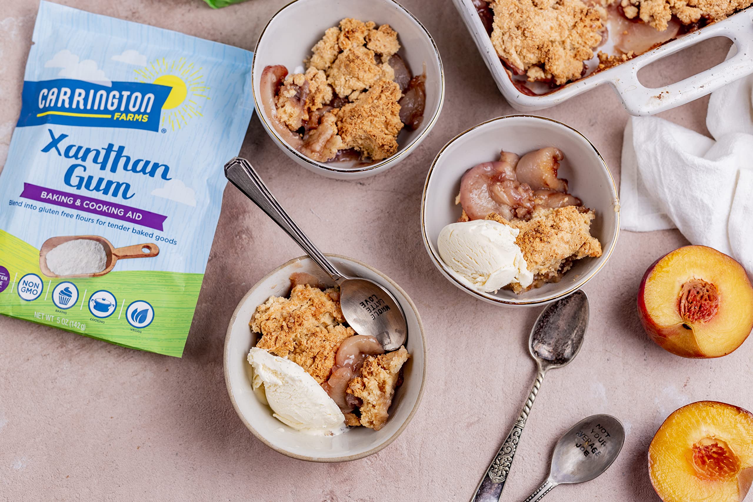 Carrington Farms Xanthan Gum – Non-GMO, Gluten-Free, Zero Calories & Vegan – 5oz – Keto-Friendly Thickener & Binder for Gluten-Free Baking, Smoothies, Sauces & Dressings