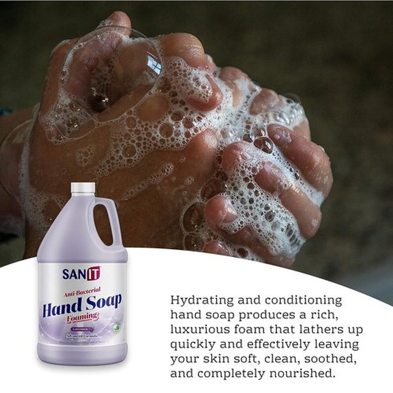 Sanit Antibacterial Foaming Hand Soap Refill - Aloe Vera & Moisturizers - Lavender, 1 Gallon
