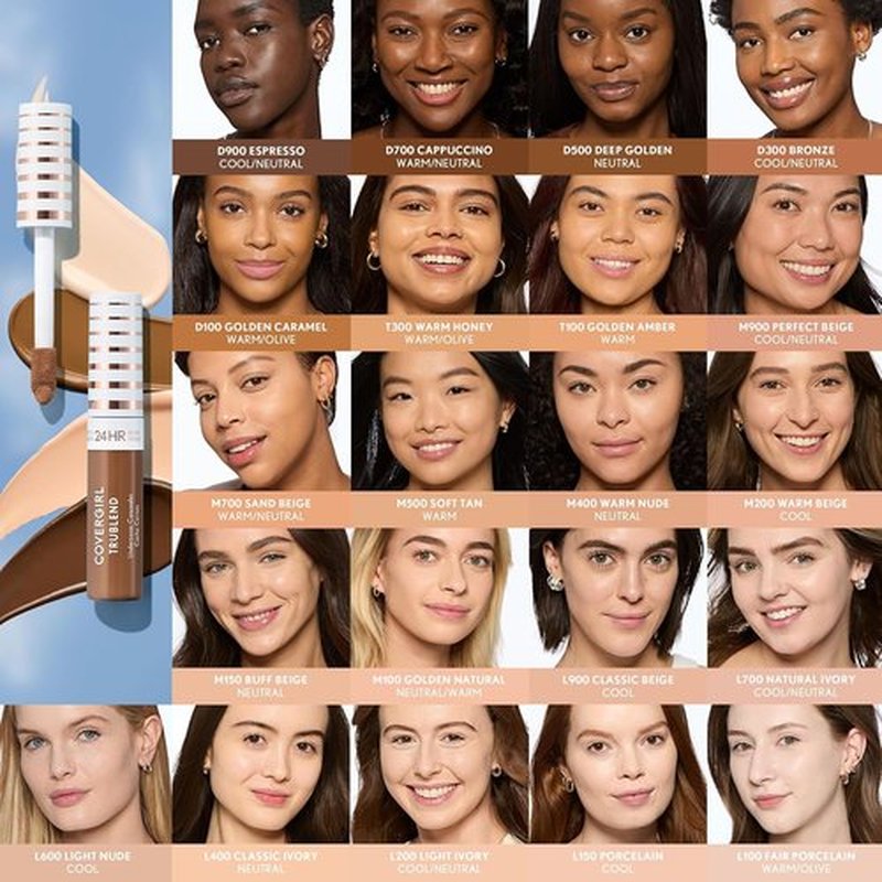 COVERGIRL TruBlend Undercover Concealer - Buildable Full Coverage, 24-Hour Matte Finish | L400 Classic Ivory