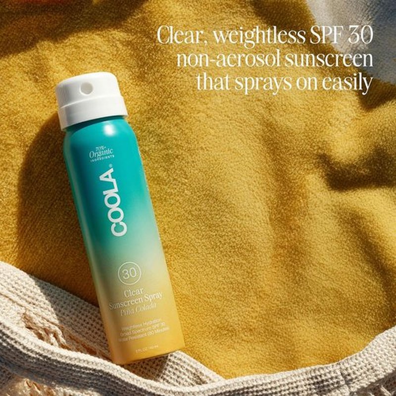 COOLA Organic Sunscreen SPF 30 - Vegan & Gluten-Free Sunblock Spray for Daily Skin Protection | Piña Colada Scent