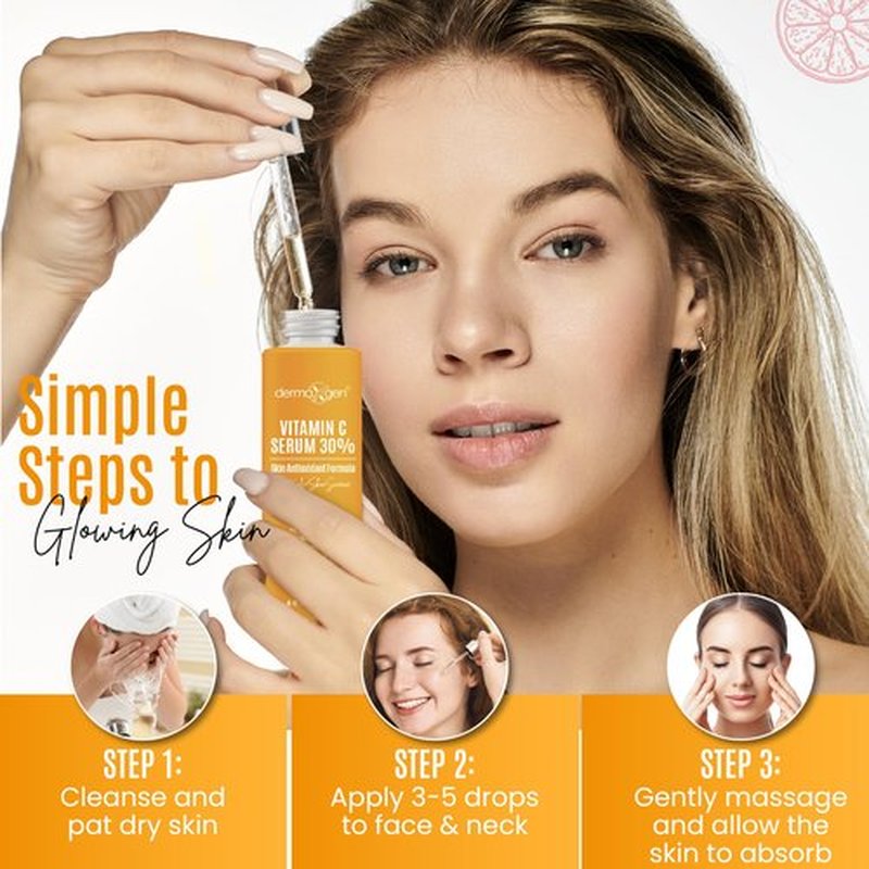 DERMAXGEN Vitamin C Serum with Pure Retinol, Hyaluronic Acid, & Organic Anti-Aging Formula - 4 Fl Oz