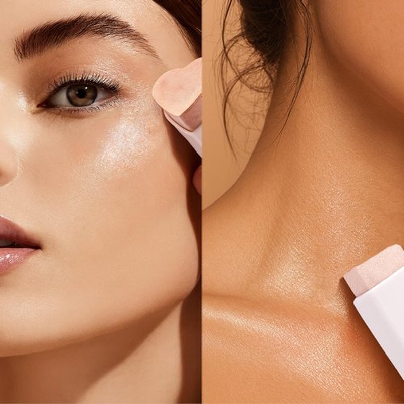 TOUCH IN SOL In My Heart Stick Highlighter (#Moonlight Beam) - Cream Highlighter Stick for Korean Makeup, Multi-Use for Lips, Cheeks & Body, Blendable for Dewy Glow, K-Beauty (0.21 oz)