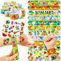 Cherisnowy 48PCS Hawaiian Party Set - 24PCS Temporary Tattoos & 24PCS Slap Bracelets - Summer-Themed Birthday Supplies, Baby Shower Gifts, Classroom Rewards & Party Decor for Kids (Boys & Girls)