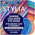 Stylia Collagen & Vitamin C Under Eye Patches - Hydrating, Firming Mask for Puffy Eyes & Dark Circles | 30 Pairs, Vegan