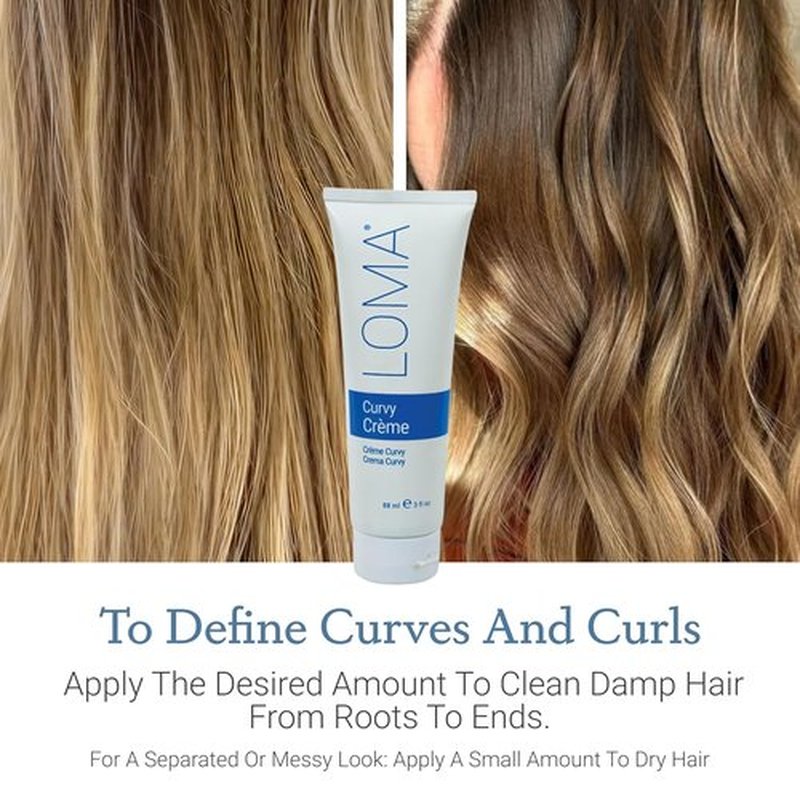 Loma Hair Care Curvy Crème - Nourishing Styling Cream for Curly Hair | 8 oz