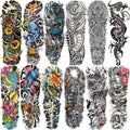 Aresvns Christmas Temporary Sleeve Tattoo for Men and Women (L19“xW7”),Waterproof Japanese Military Fake Tattoos Long lasting,Full Arm Totem Temporary Tattoos for BBQ Pool Beach Party