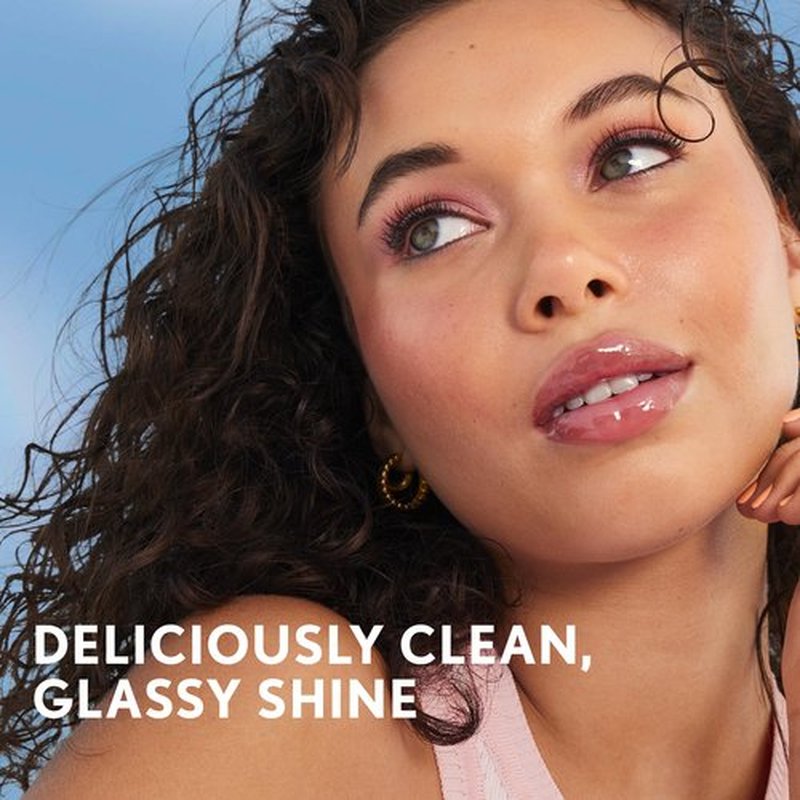 COVERGIRL Clean Fresh Yummy Lip Gloss, Sunshine Rays, W&F, Hydrating, Non-Sticky, Hyaluronic Acid, Glassy Shine, 0.33oz