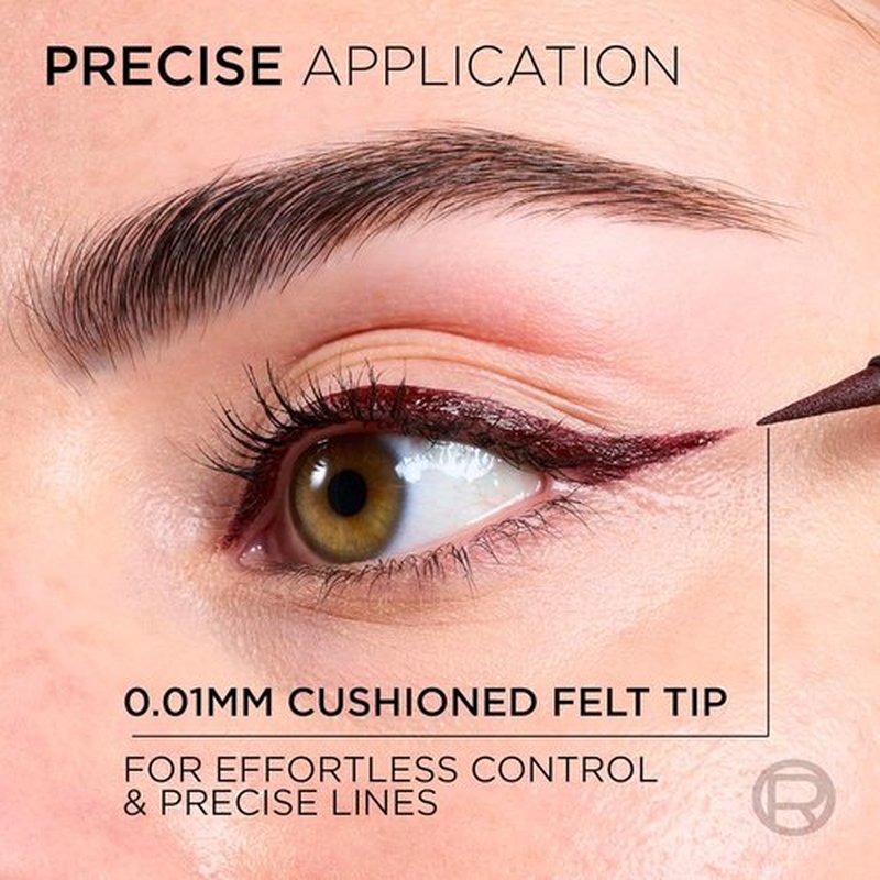 L'Oreal Paris Waterproof Liquid Eyeliner - Haute Precision Micro-Tip for 28HR Smudge-Proof Wear | 050 Burgundy Cashmere