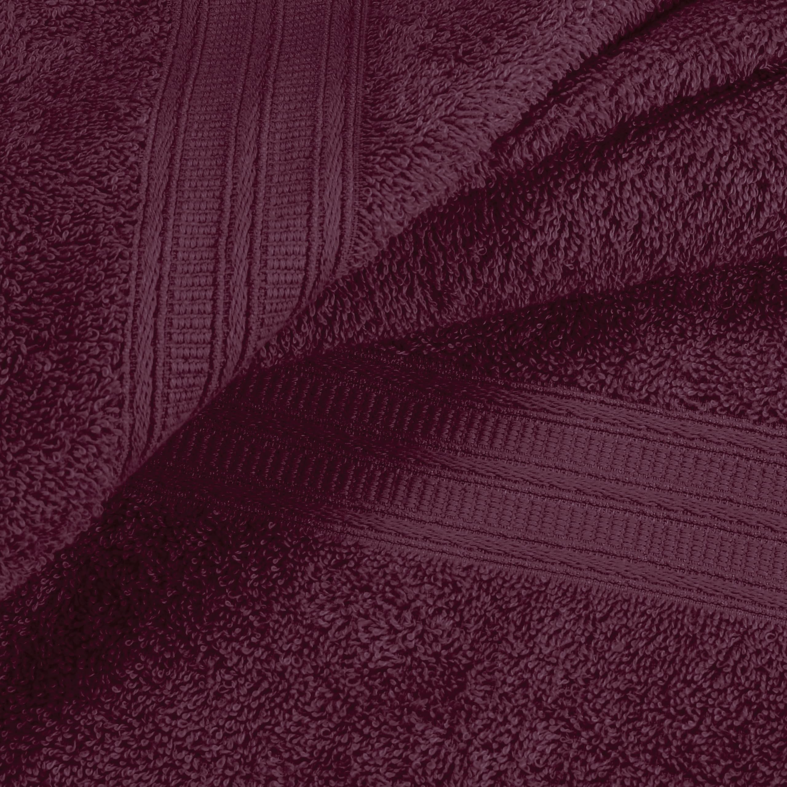 BOUTIQUO Ultra Soft 3 Pack Cotton Towel Set, Contains a Bath Towels 27x54 inch, a Hand Towels 16x24 inch & a Wash Coths 12x12 inch, Ideal Everyday use, Compact & Lightweight - Burgundy
