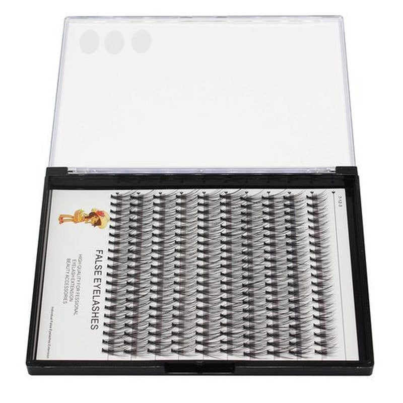 Bodermincer Large Tray 20D Cluster 0.07C,10 Lines,8-10-12-14mm Mixed,9-11-13-15mm Mixed, 10-12-14-16mm Mixed,Natural Long Individual Flare Lashes Cluster False Eyelashes (12-14-16mm Mixed)