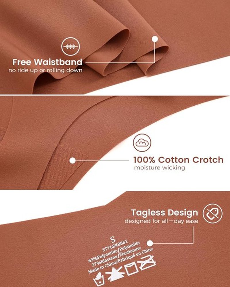 Take Talk Women's Seamless Thongs - 9 Pack No Show V-Waisted Invisible Panties for Ultimate Comfort