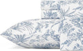 Tommy Bahama King Size Sheets Set - Crisp Cooling Cotton Percale with Matching Pillowcases & Fitted Sheet | Pen and Ink Palm Blue