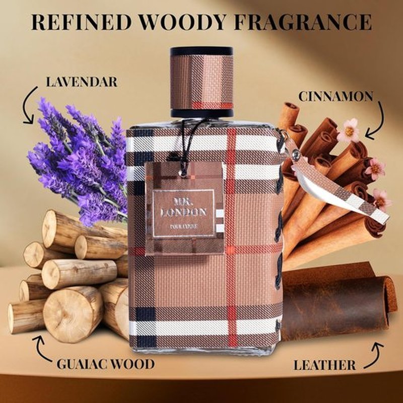Mr London for Men Eau De Parfum - Refined Amber Woody Fragrance - Fresh Bergamot & Warm Cinnamon - 100ml Bottle