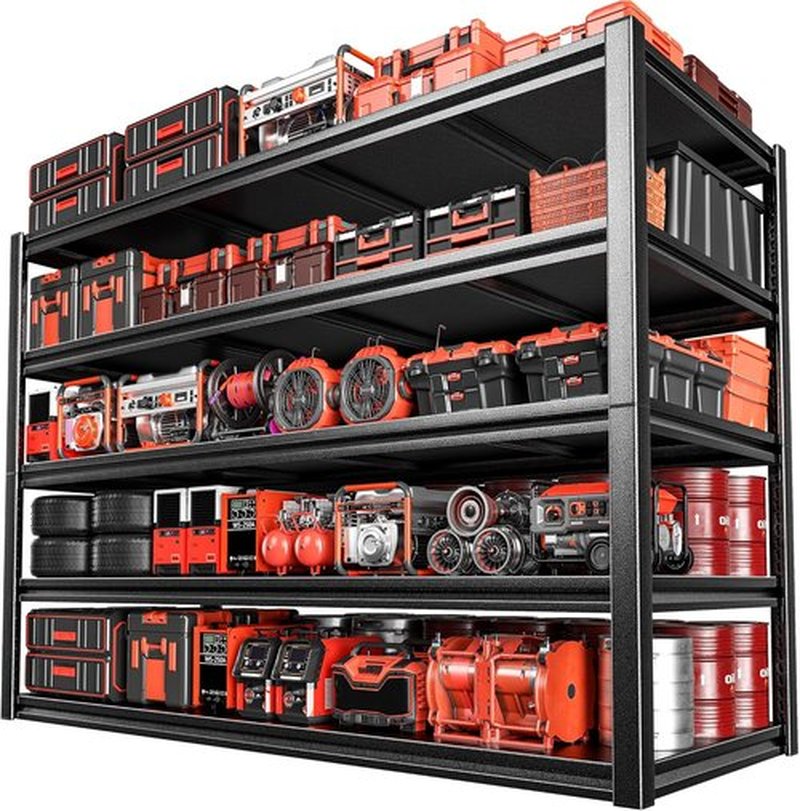 POKIPO Heavy-Duty Garage Shelving Unit - 5-Tier Adjustable Metal Storage Rack | 72"H x 35"W x 15.7"D, 3000LBS Capacity
