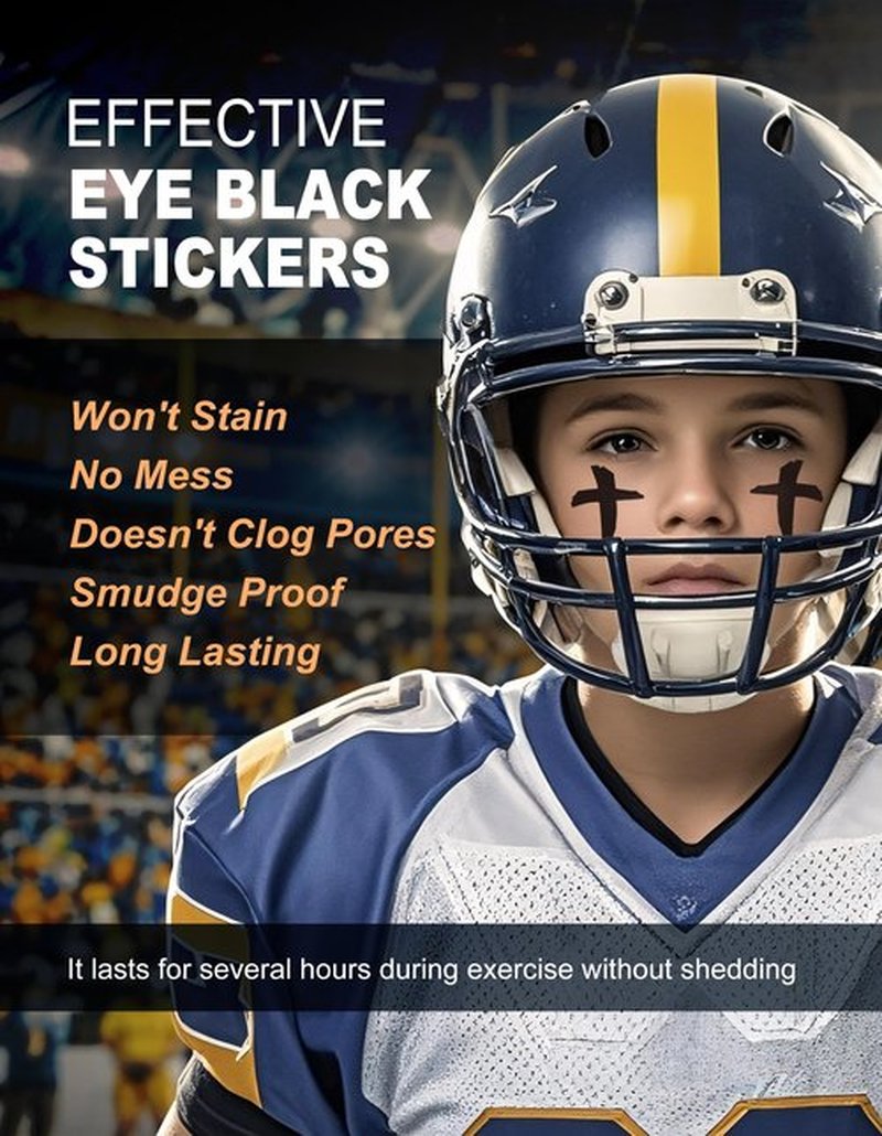 144 Pairs Eye Black Stickers, Sports Face Cross Eyeblack Sticker for Baseball Football Softball Themed Party Birthday Party Supplies
