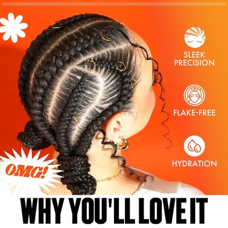 ALL DAY GOT HOLD Braiding Gel for Natural Hair Extreme Hold, Hydrating & Frizz-Free, Sage Extract, No Flaking or Drying, High Shine for Braids, Twists, Cornrows, 5oz