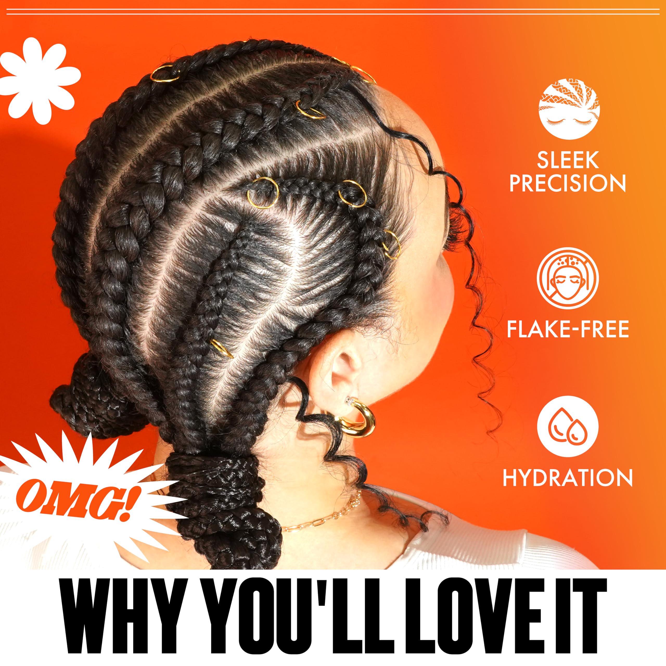 ALL DAY GOT HOLD Braiding Gel for Natural Hair Extreme Hold, Hydrating & Frizz-Free, Sage Extract, No Flaking or Drying, High Shine for Braids, Twists, Cornrows, 5oz