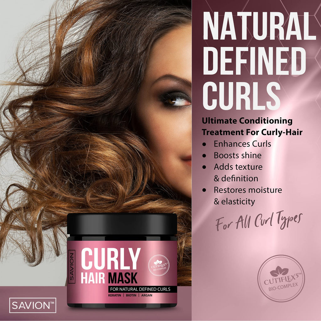 Curly Hair Mask by Savion for Women - 8.45 oz Masque