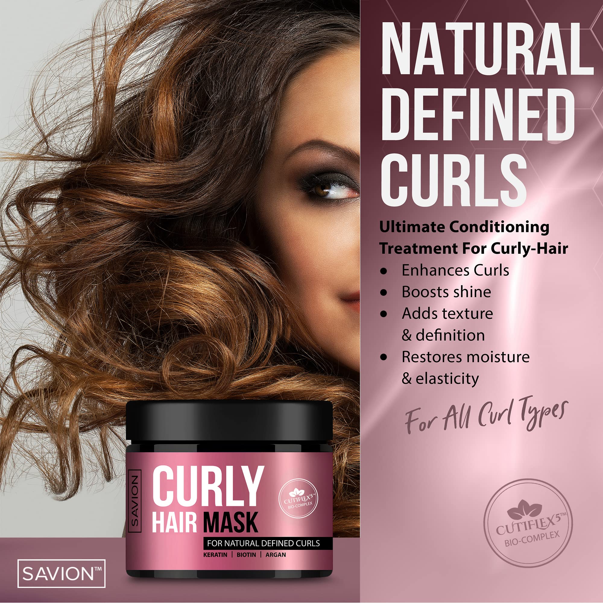 Curly Hair Mask by Savion for Women - 8.45 oz Masque