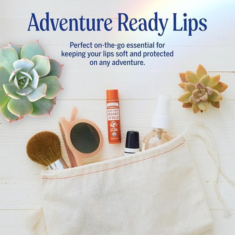 Dr. Bronner’s Organic Lip Balm - Natural, Moisturizing & Petroleum-Free | 6-Pack (.15oz) - Orange Ginger
