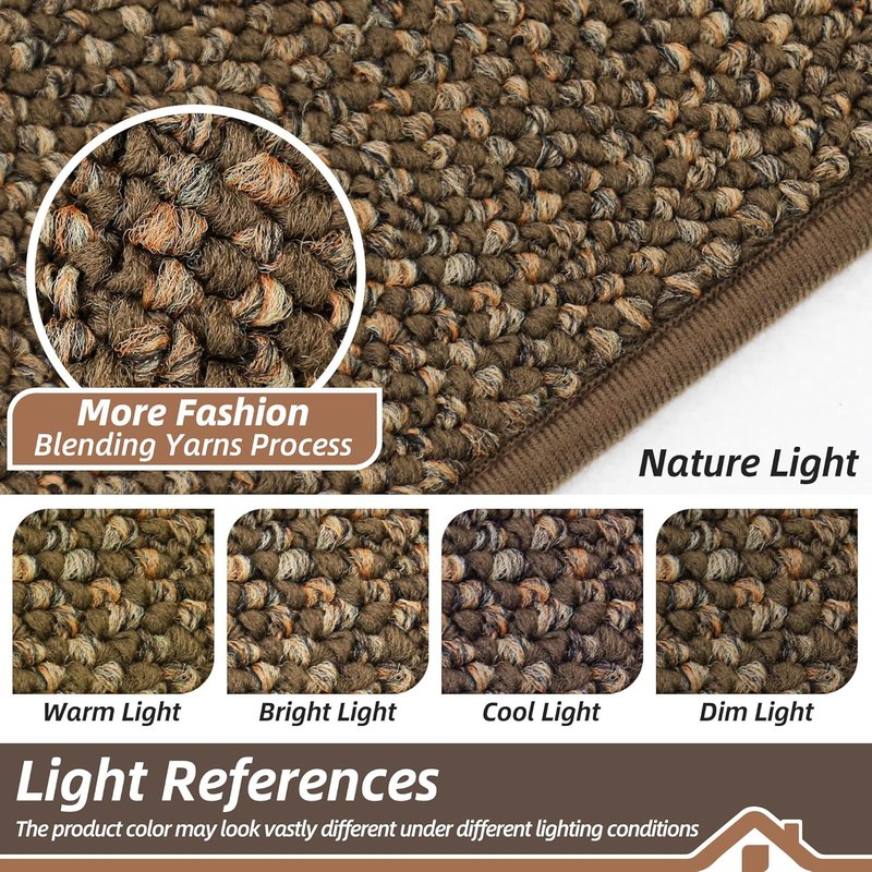 BEQHAUSE Dirt Trapper Door Mat - Non-Slip, Washable, Absorbent | 36" x 60" Brown Entrance Mat