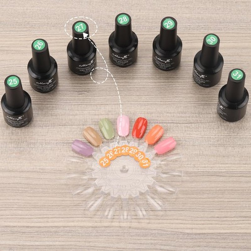 Tbestmax 720 Pcs Nail Color Swatches, Clear Nail Polish Color Sample Swatch with Number Stickers, Round False Nail Display Tips