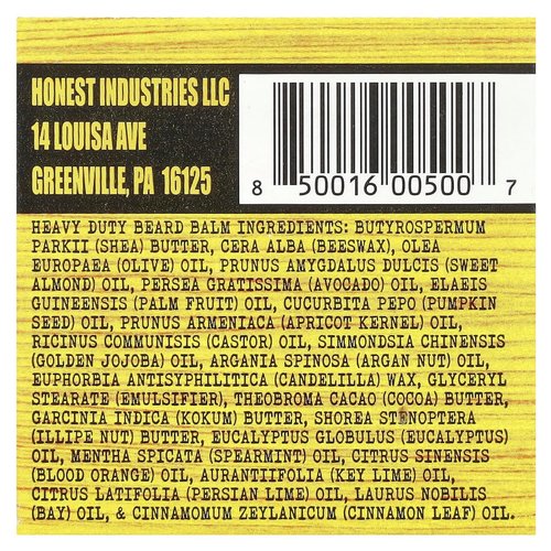 Honest Amish - Heavy Duty Beard Balm for Conditioning - 2 Ounce Size