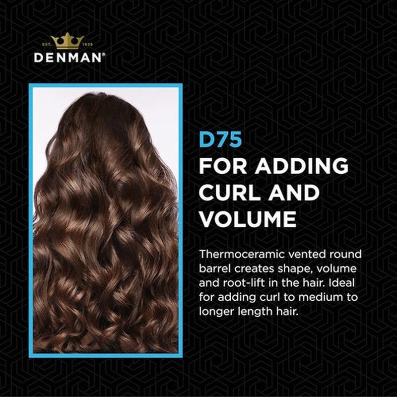 Denman Thermo Ceramic Hourglass Hot Curl Brush - Versatile Hair Curling & Straightening Tool - Gray