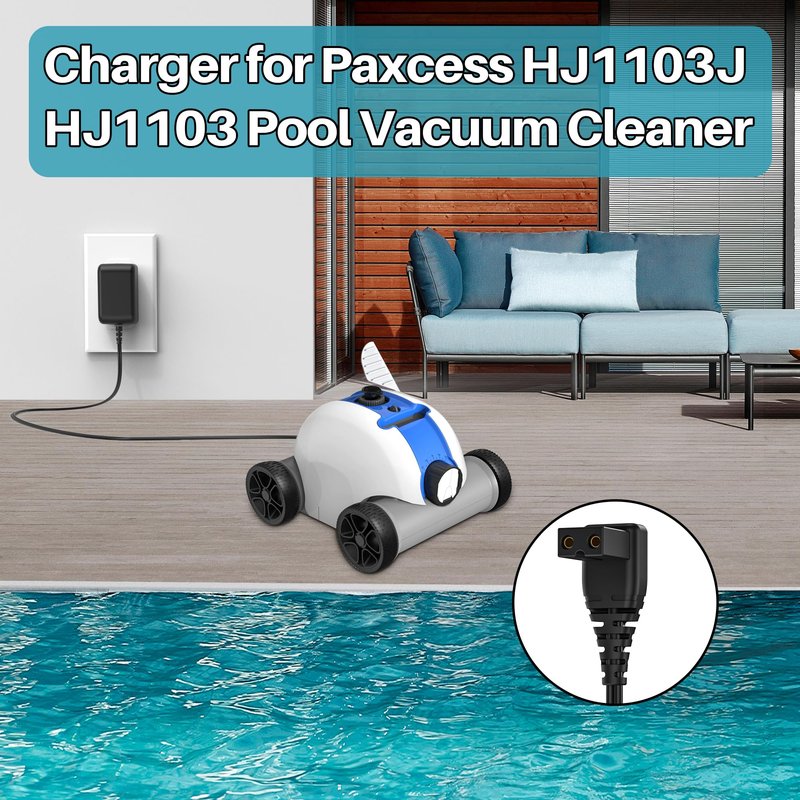 VIFOCUFY 12.6V AC Adapter Charger for Paxcess HJ1103J HJ1103 Automatic Robotic Pool Vacuum Cleaner, Power Adapter Charger Power Supply Cord with UL Listed