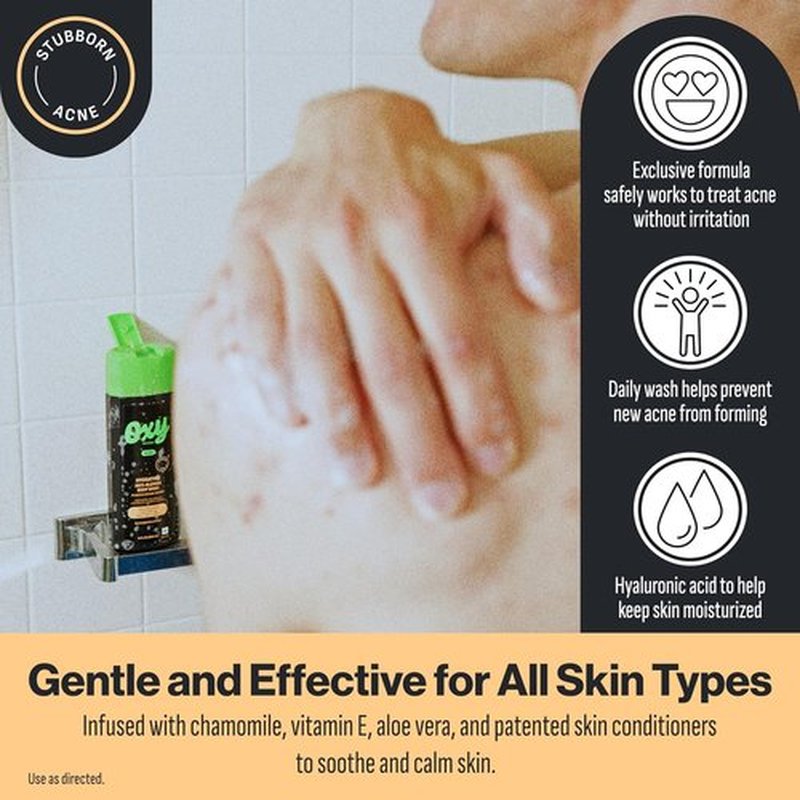 Oxy Stubborn Acne Body Wash - 2% Salicylic Acid, Hydrating Formula for Clear Skin | 9 fl oz