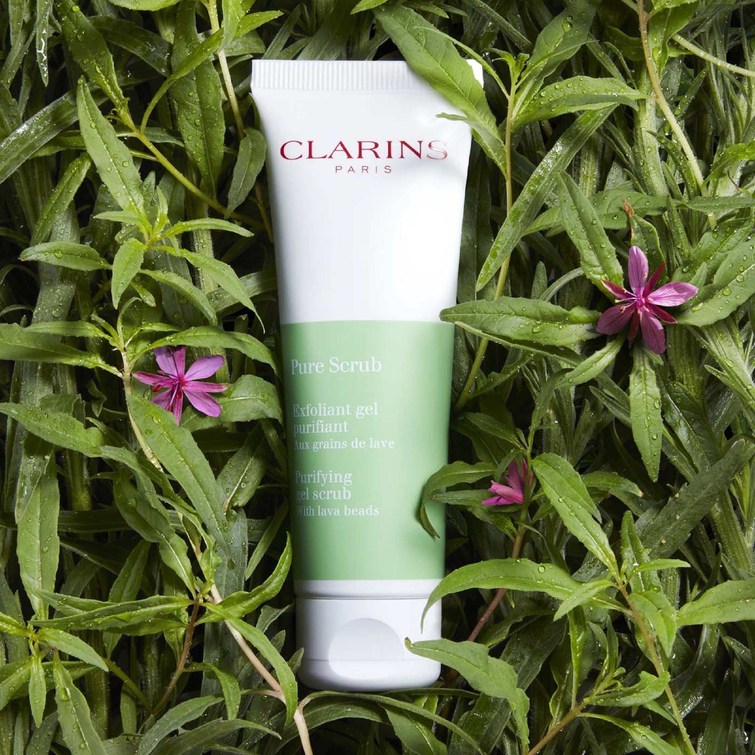 Clarins Pure Scrub | Award-Winning | Foaming Gel Face Scrub With Lava Beads | Deeply Exfoliates, Mattifies and Visibly Tightens Pores | Paraben-No | SLS-No | Mineral Oil No | Oily To Combination