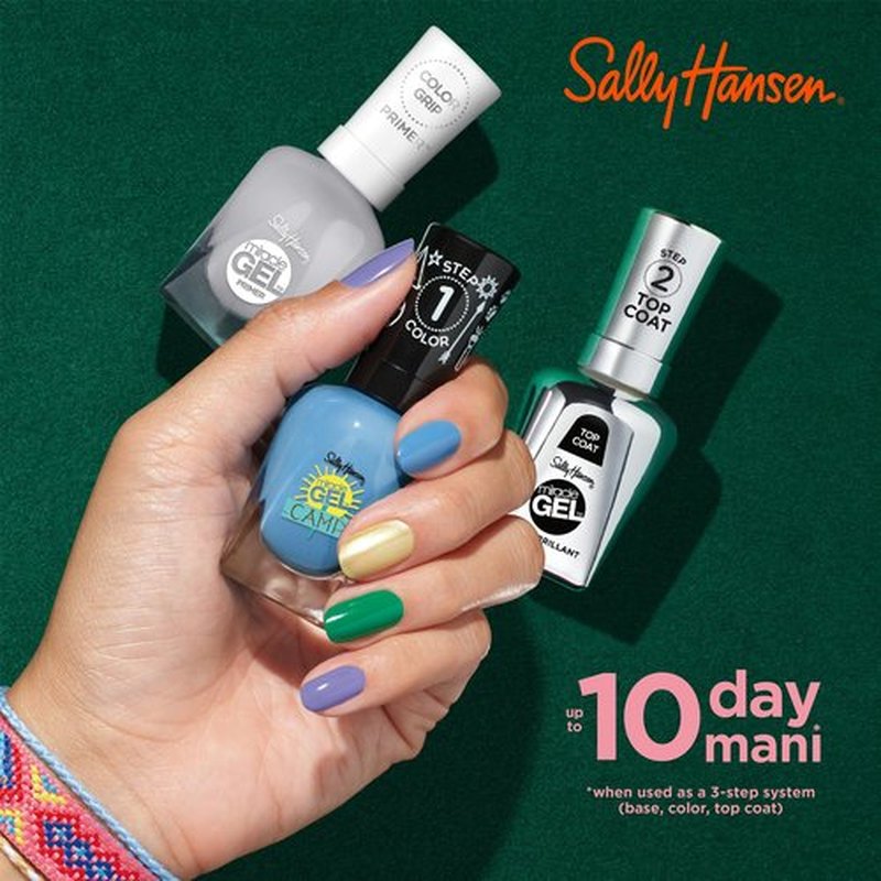 Sally Hansen Miracle Gel™, Summer Camp Campfire Song, Long Lasting, Gel-Like Formula, No UV Lamp Needed, Red Nail Polish