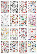 CHANGAR Football Sports Nail Art Decals - Basketball, Soccer, Cheerleading, Flag, Bowling, Rugby, Ballet - 16 Sheets