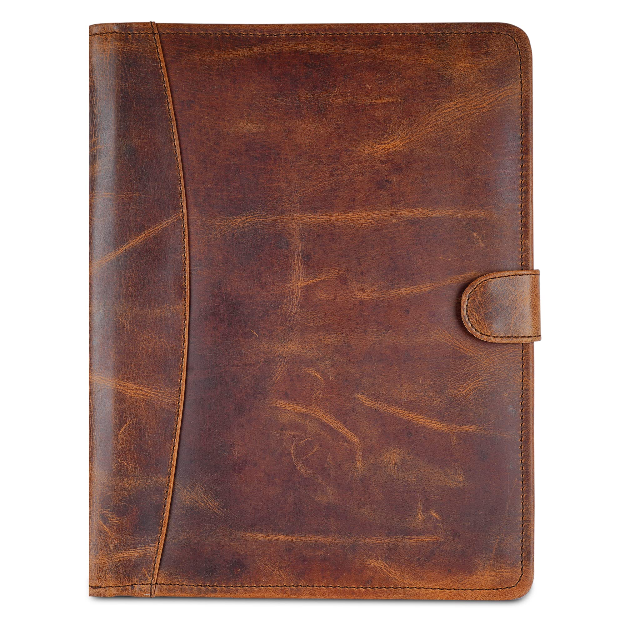 CestAntiQ, Leather Padfolio Legal Pad Portfolio Organizer | Handmade Executive Notebook Binder | Heavy Duty Full Grain Cow Hide Resume Interview Folio for Men Women :: Dark Brown, ?13''x10'' inches