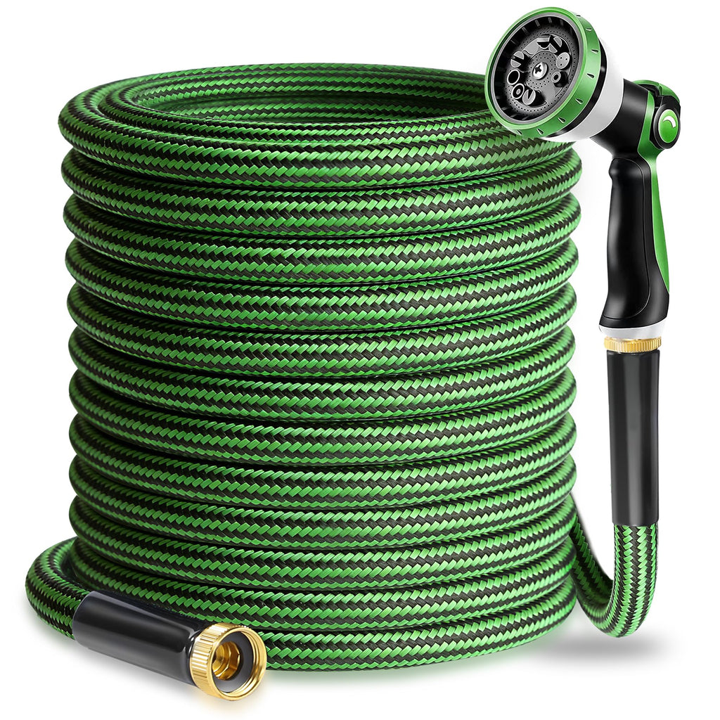 Torioweg Garden Hose 50 FT-Triple-layer pipe, Water Hose with solid Aluminum Fittings, Ultra-Lightweight and Flexible, Abrasion-Resistant, Rust-Resistant,Watering and Cleaning for Outdoor