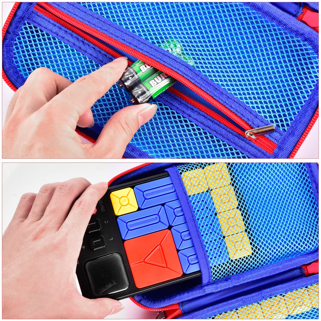 casmilee Case Compatible with Giiker Super Slide Brain Games, Brain Teaser Puzzles Organizer Storage Bag, Flow Slider Puzzle Game Holder (Blue)